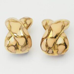 Angelique de Paris gorgeous sterling silver and enamel X shape earrings France